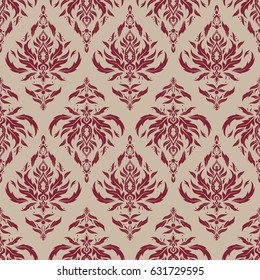 Sketch in beige and red colors. Vector illustration. Vivid repeating - For easy making seamless pattern use it for filling any contours.