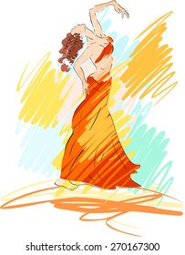 Sketch of bellydancer
