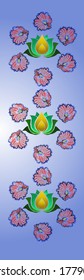 Sketch betta fish or fighting fish, Indonesian people named it (Ikan Cupang) arrounding lotus flower. Vector Illustration Ethnic