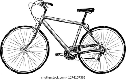 Sketch Of A Bicycle For Active Strolls