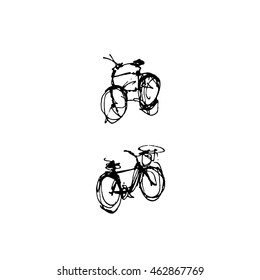 Sketch bicycle illustration, doodle.