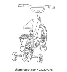 Sketch of a bicycle isolated on a white background. Vector illustration.