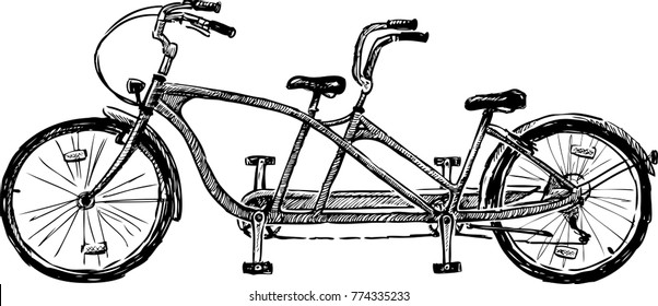 Sketch of a bicycle for two people