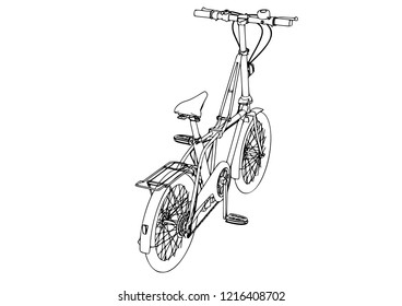 sketch bicycle vector