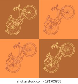 Sketch bicycle, vector vintage background eps 10