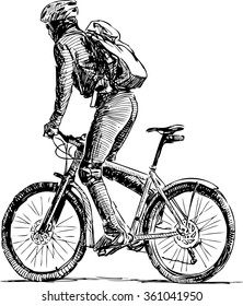sketch of bicyclist