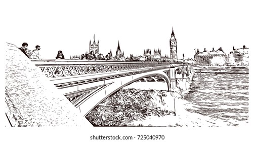 Sketch Big Ben London Uk United Stock Vector (Royalty Free) 725040970 ...