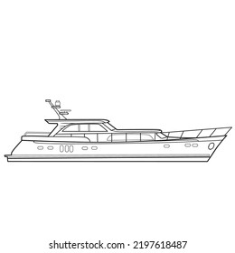 Sketch Big Boat Coloring Book Cartoon Stock Vector (Royalty Free ...