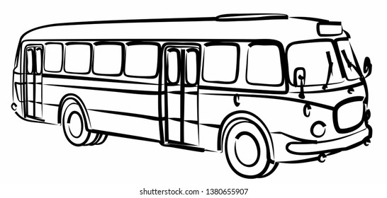 Sketch of big old bus.