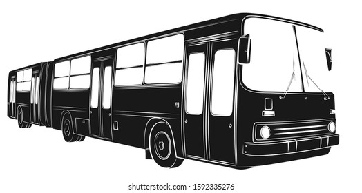 The Sketch of the big passenger bus.