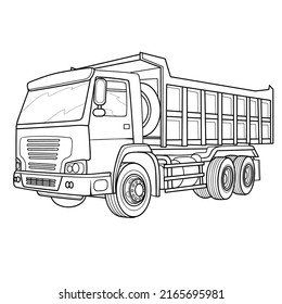 Sketch Big Truck Coloring Isolated Object Stock Vector (Royalty Free ...