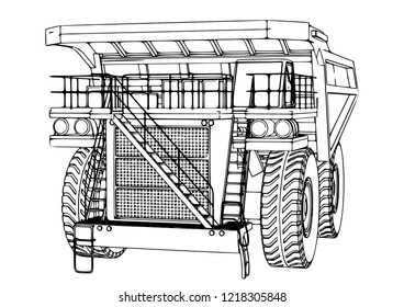 Sketch Big Truck Vector Stock Vector (Royalty Free) 1218305848 ...