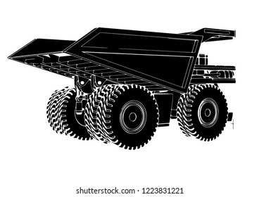 sketch of a big truck vector
