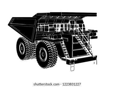 sketch of a big truck vector
