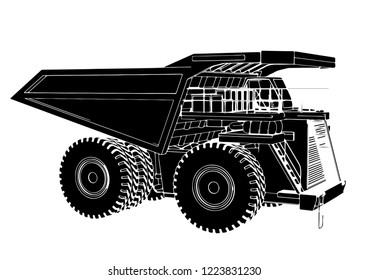 sketch of a big truck vector

