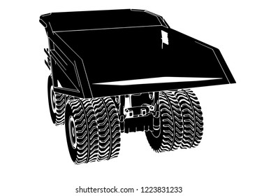 sketch of a big truck vector

