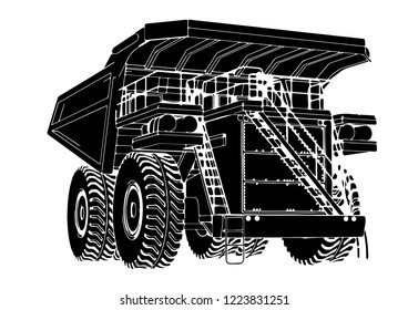 sketch of a big truck vector
