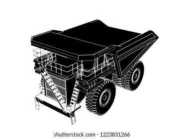 sketch of a big truck vector
