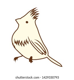 Sketch of Bird. Brown Line Color Design.  Vector Illustration.