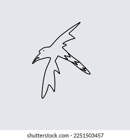 sketch of bird flying in the sky