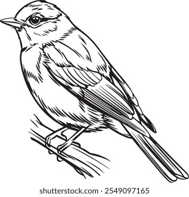 Sketch of Bird. Outline Design. Vector Illustration. Silhouette vector