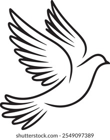 Esboço de Pássaro. Estrutura de tópicos. Ilustração de vetor. Silhueta