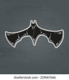 sketch of the black bat on dark background, vector