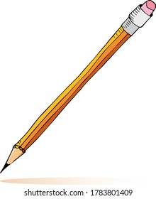 sketch of black Pencil simple stationery. school supplies