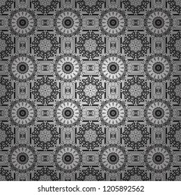 Sketch in black, white and gray colors. Abstract mosaic vector background. Geometric seamless pattern. Design elements.