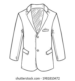 Esbozar Blazer. Ilustración dibujada a mano con el vector de la chaqueta de maleta.