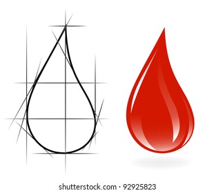 Sketch of blood drop