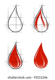Sketch of blood drop