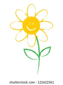 sketch of blossoming out flower on a stem