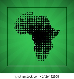 Sketch blot dotty african continent map banner. Points africa blotch style poster. Flat africa dot image. Dark Continent abstract print. Africa map blot background. african continent blotch silhouette