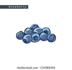 sketch blue blueberries: a small bunch of berries