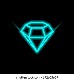 Sketch blue glowing neon ui ux icon. Glowing sign logo vector