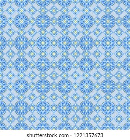 Sketch in blue, yellow and green colors. Design elements. Abstract mosaic vector background. Geometric seamless pattern.