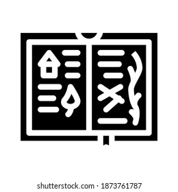 Skizze Buch Glyphe Symbol Vektor. Skizzenbuchzeichen. isoliertes Kontursymbol