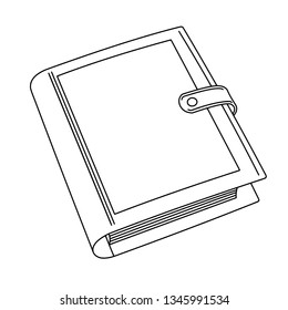 Sketch of book hand drawn vector illustration. Element outline freehand drawing.