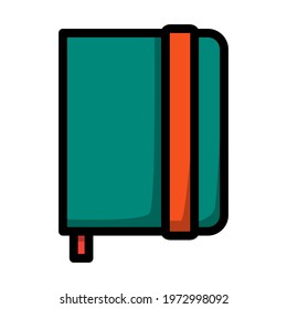 Icono del libro de esbozo. Contorno de negrita editable con diseño de relleno de color. Ilustración vectorial.