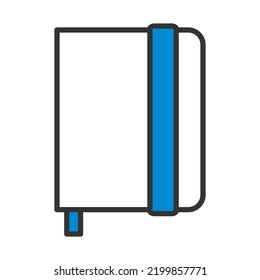 Sketch Book Icon. Editable Bold Outline With Color Fill Design. Vector Illustration.