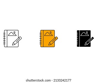 sketch book icon symbol vector elements for infographic web