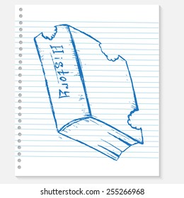 sketch book on a notebook sheet