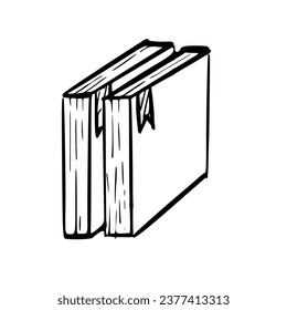 Skizze eines Buches auf weißem Hintergrund. Vektordesign