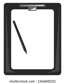 Sketch book and pen vector or color illustration