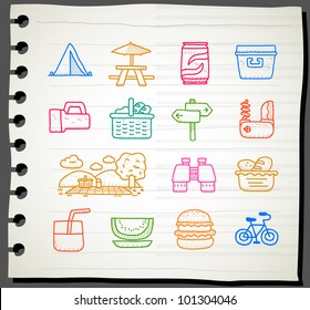 Sketch Book Series | Travel,picnic ,camping Icon Set