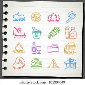 Sketch book Series | travel,picnic ,camping icon set