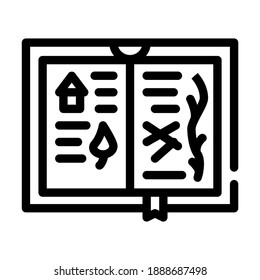 sketch book sign. isolated contour symbol black illustration