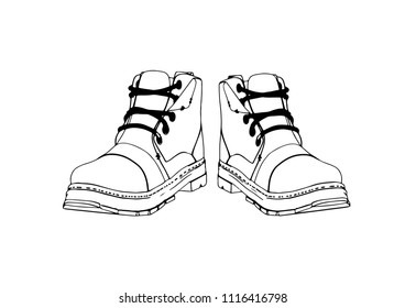 sketch of boots vector