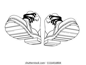 sketch of boots vector